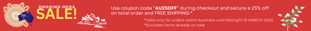 use coupon AU25OFF for 25% discount. valid for Australia and excludes items already on sale.