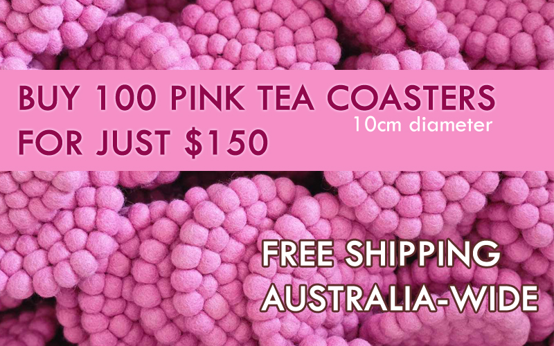 Pink 10cm Tea Coaster Sale